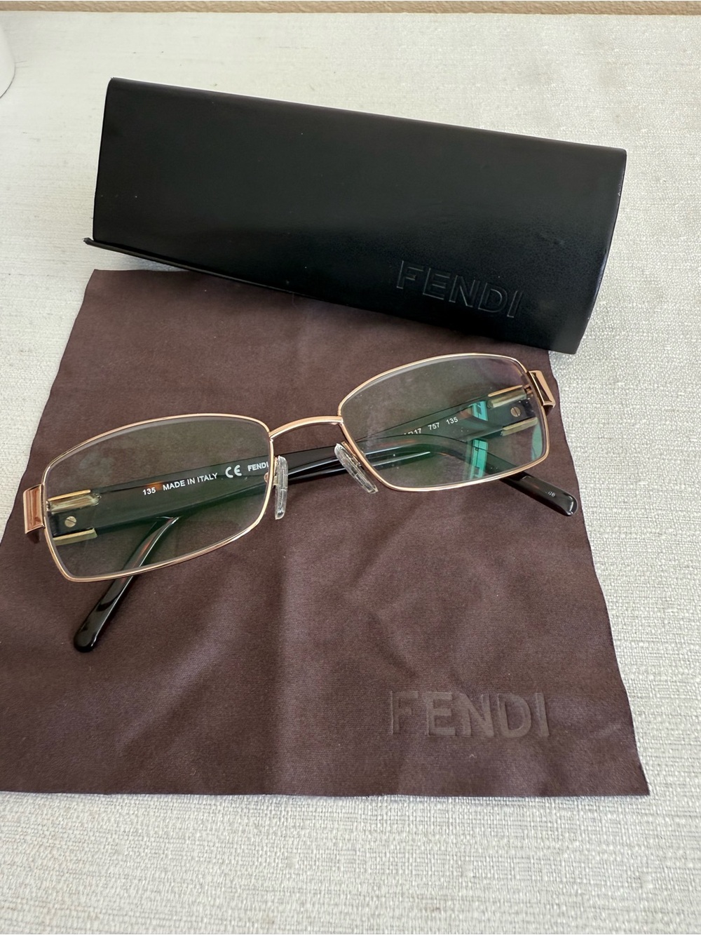 Fendi Gold and Black Frame Glasses